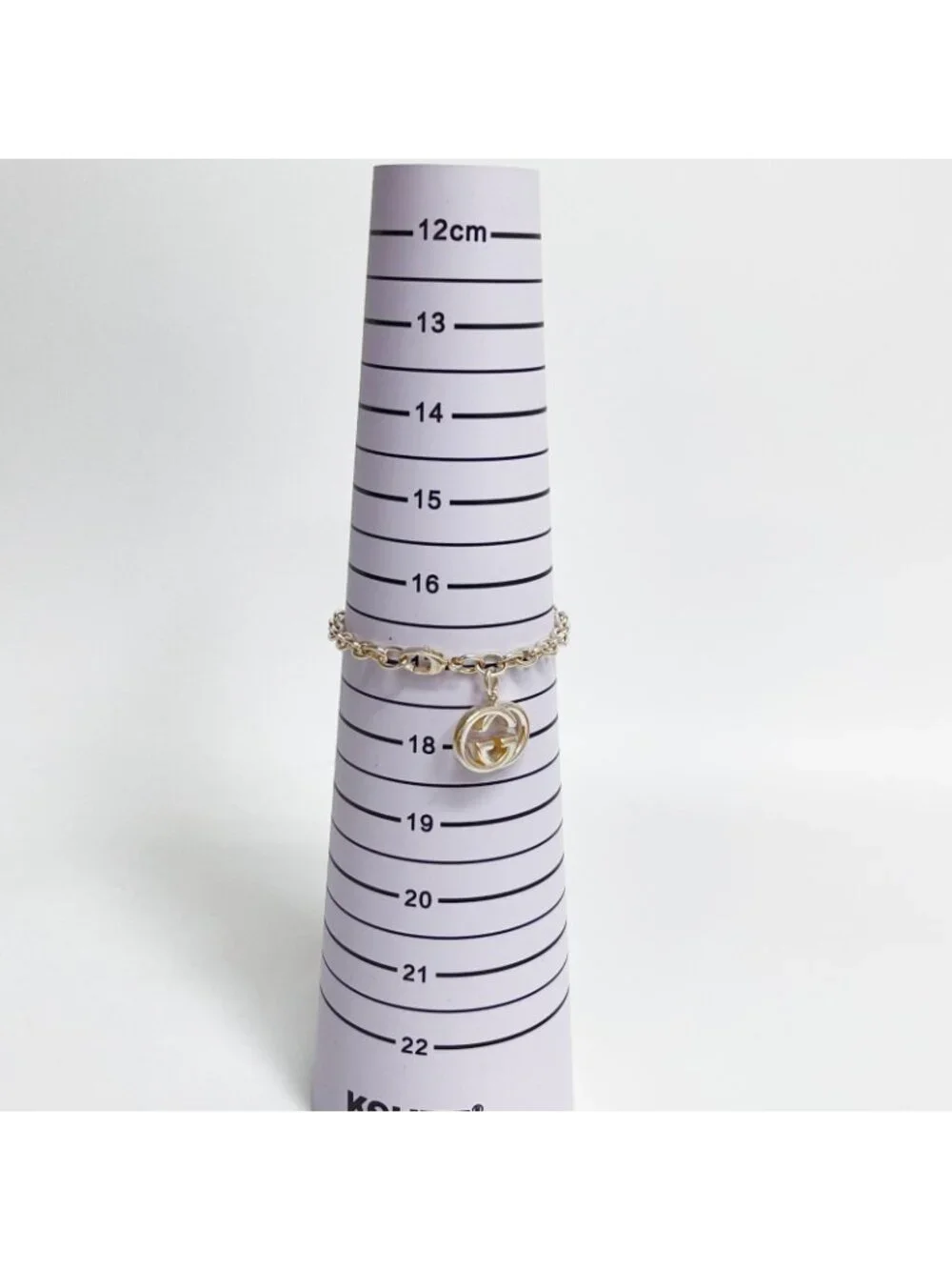 Gucci Interlocking Charm Chain Bracelet 925 Sterling Silver Vintage